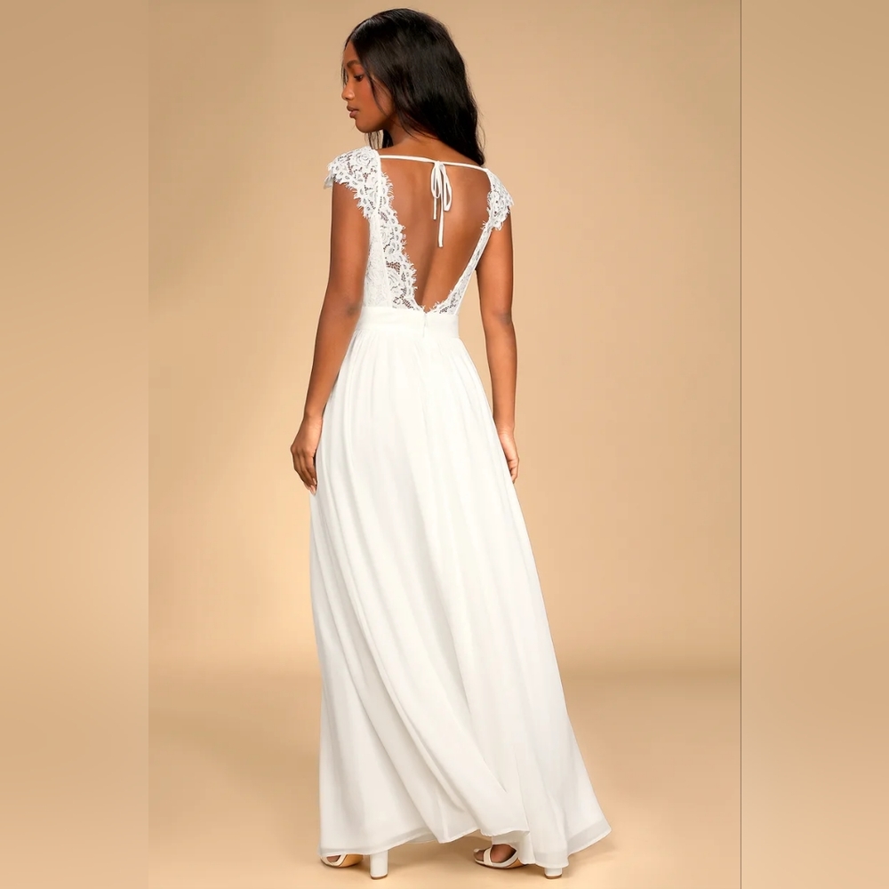 Cherish You Always White Lace Maxi Dress - Picture 4 of 5